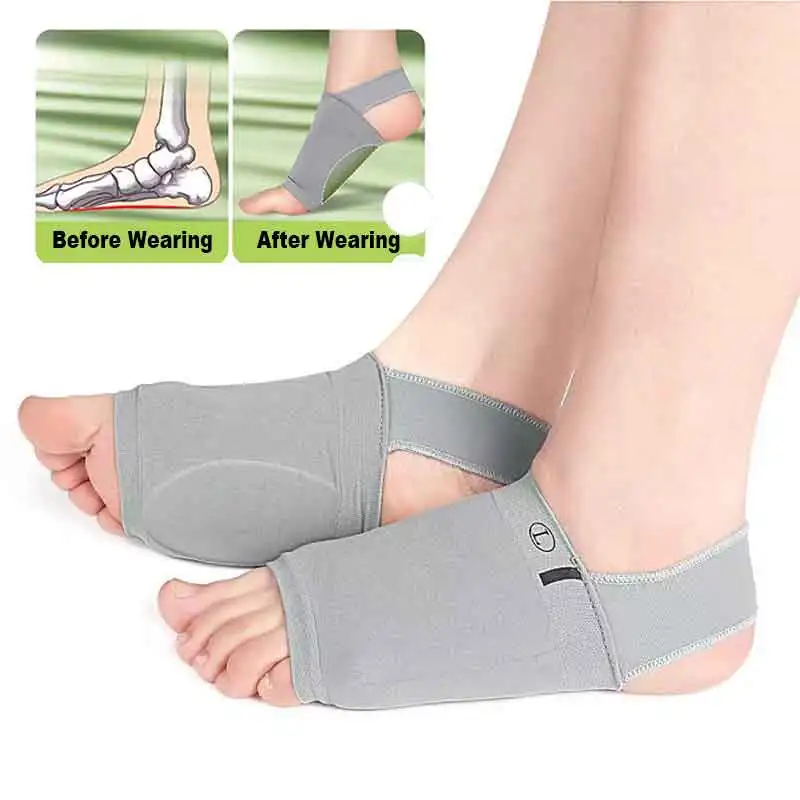 Silicone Arch Support Insoles for Woman Men Flat Foot Corrector Plantar Fasciitis Pain Relief Sleeve Socks Orthotic Insoles