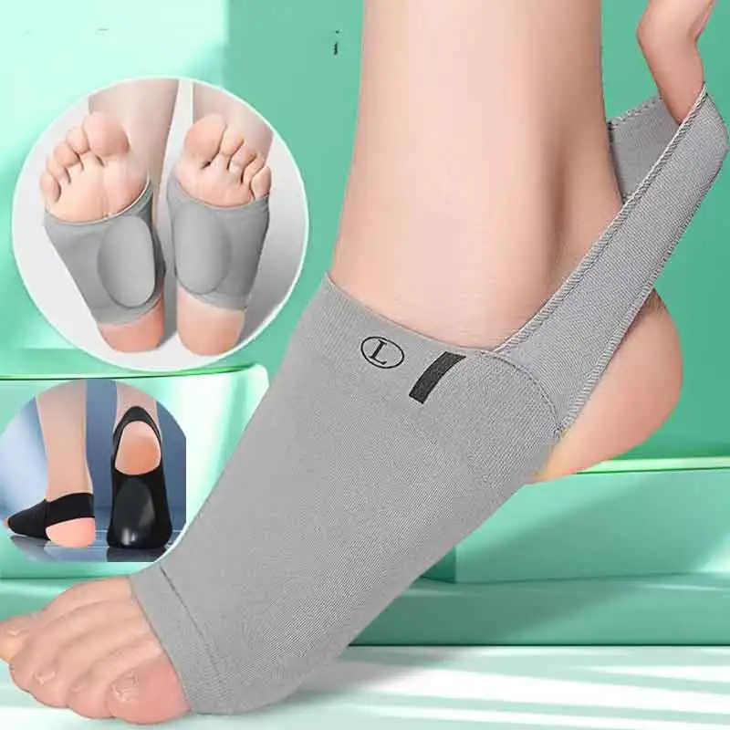 Silicone Arch Support Insoles for Woman Men Flat Foot Corrector Plantar Fasciitis Pain Relief Sleeve Socks Orthotic Insoles