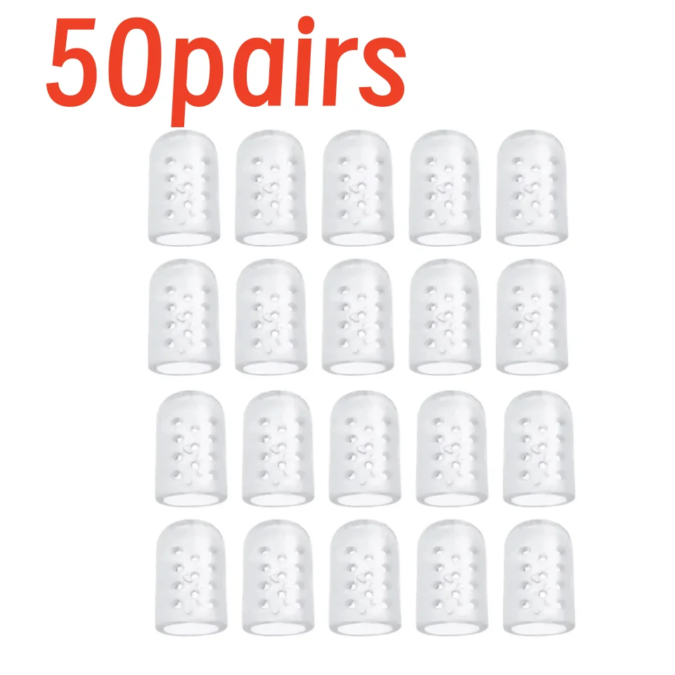1-75 Pairs of Transparent Breathable Silicone Toe Protectors, Prevent Blisters, Calluses, and Corns, Comfortable and Highly Elastic