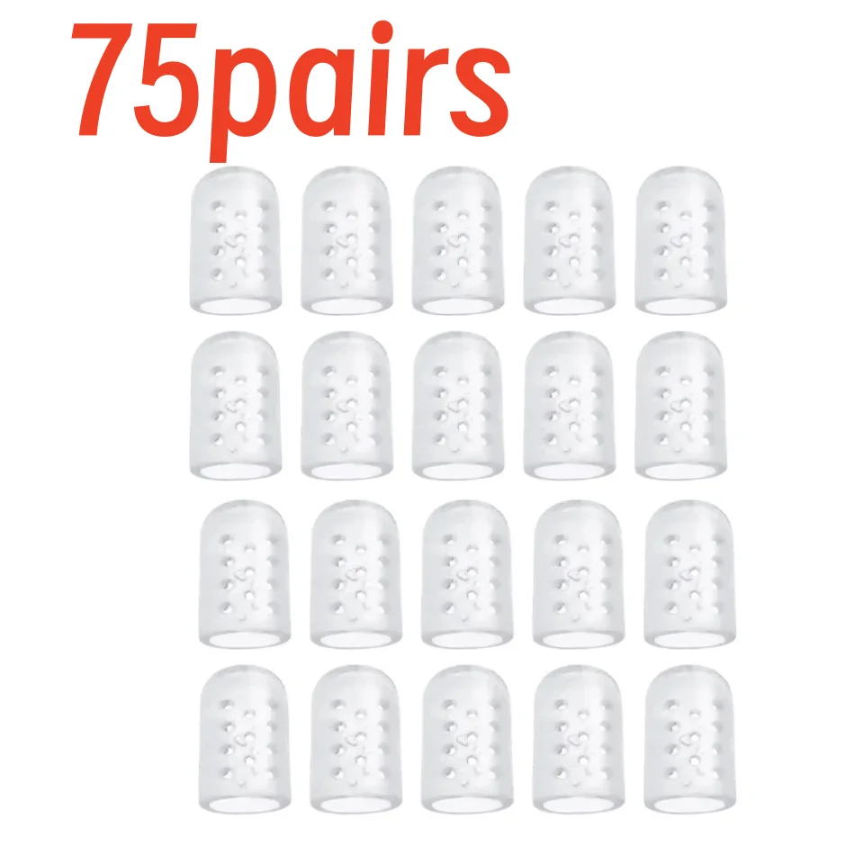 1-75 Pairs of Transparent Breathable Silicone Toe Protectors, Prevent Blisters, Calluses, and Corns, Comfortable and Highly Elastic