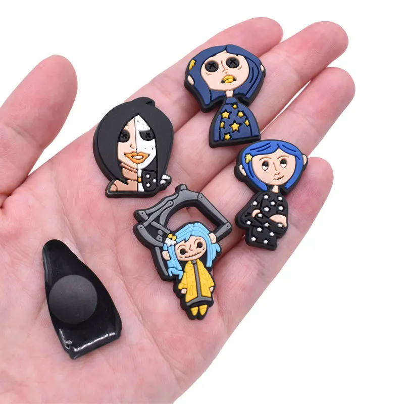 13-25Pcs Animation Movie Coraline The Secret Door Shoe Charms Cartoon Clog Sandals Shoes Decorate Aceessories Buckle Gifts