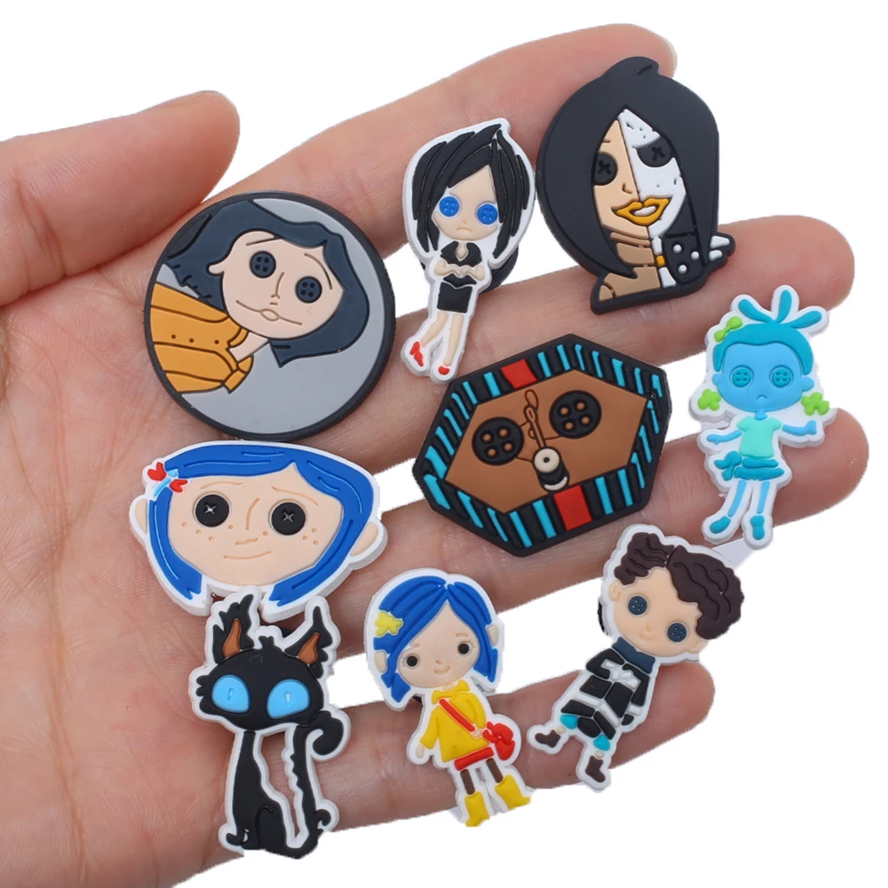 13-25Pcs Animation Movie Coraline The Secret Door Shoe Charms Cartoon Clog Sandals Shoes Decorate Aceessories Buckle Gifts