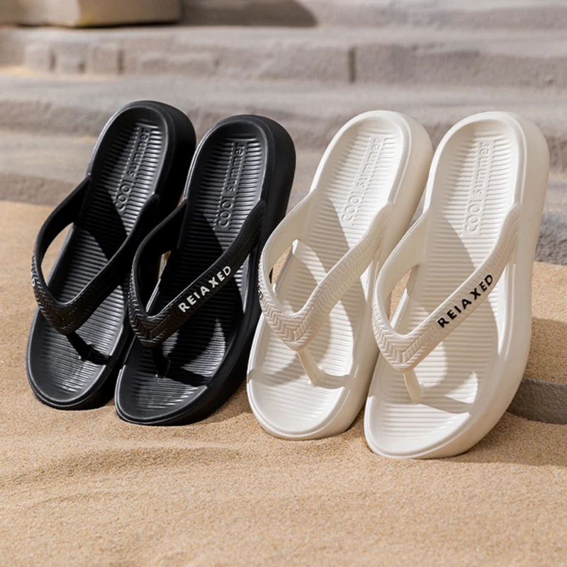 2026 Summer Lightweight Beach Flip Flops Women Indoor Soft Sole Platform Home Slippers Woman Comfort Clip Toe Flat Heel Slides