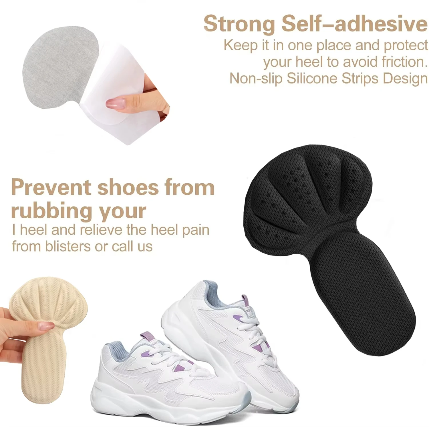 New 2-In-1 Heel Pad/Sponge Pad, Heel Protector, Heel Cushioning Pad, Suitable For Foot Care And Protection, Anti-Slip Insole, Fo