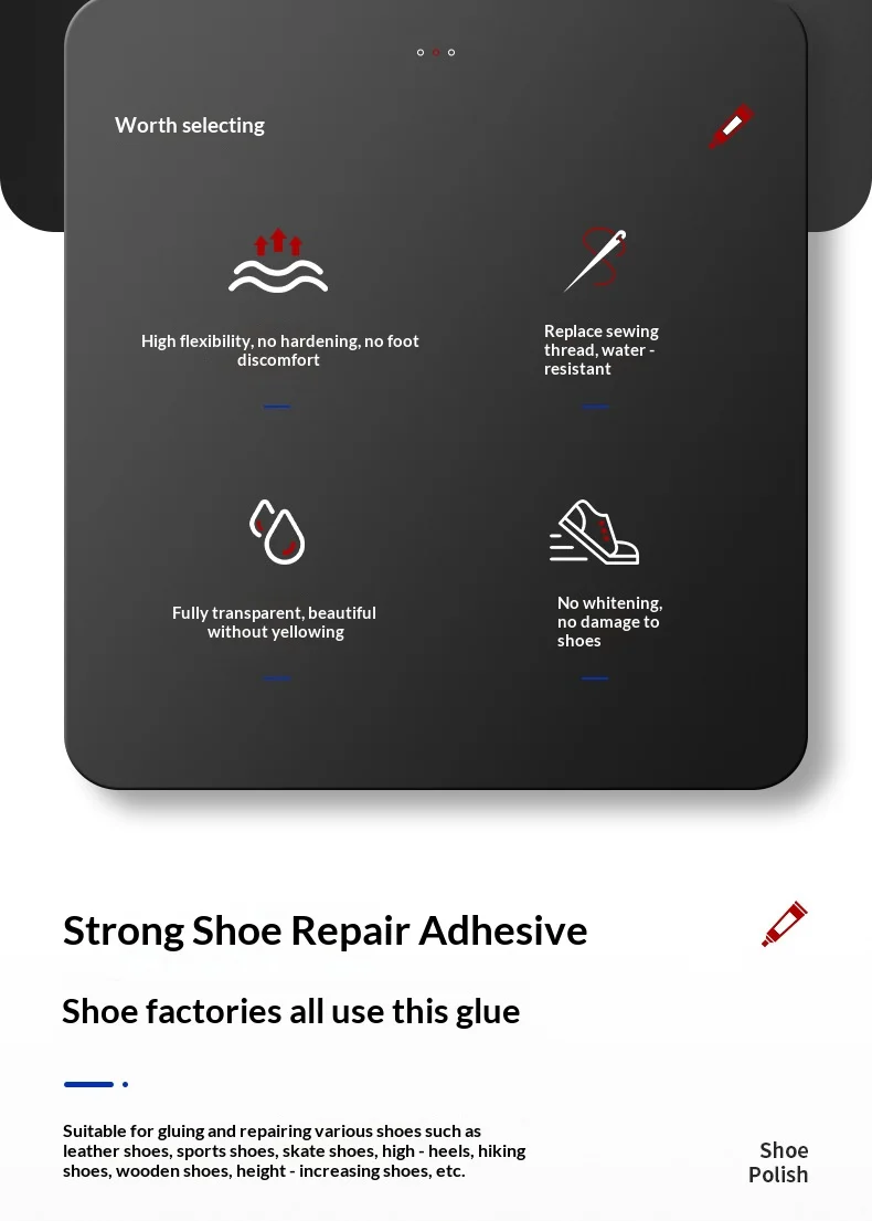 60ML strong shoe adhesive sneakers leather shoes high heels shoe glue Waterproof Transparent Soft Resin universal adhesive