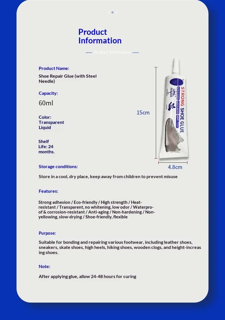 60ML strong shoe adhesive sneakers leather shoes high heels shoe glue Waterproof Transparent Soft Resin universal adhesive
