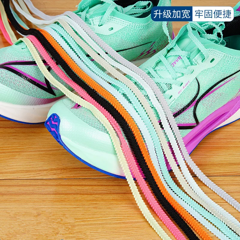 Multicolor Anti-slip Serrated Shoelaces Canvas Black White Runing Shoes Laces Women Men Sport Casual Net Shoes Shoelaces