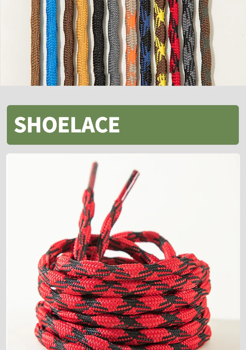 Spherical Anti-skid Design Outdoor Shoelaces Round Shoe Laces Baskets Boots Laces for Shoes 100/120/140/160cm Shoe Accessories
