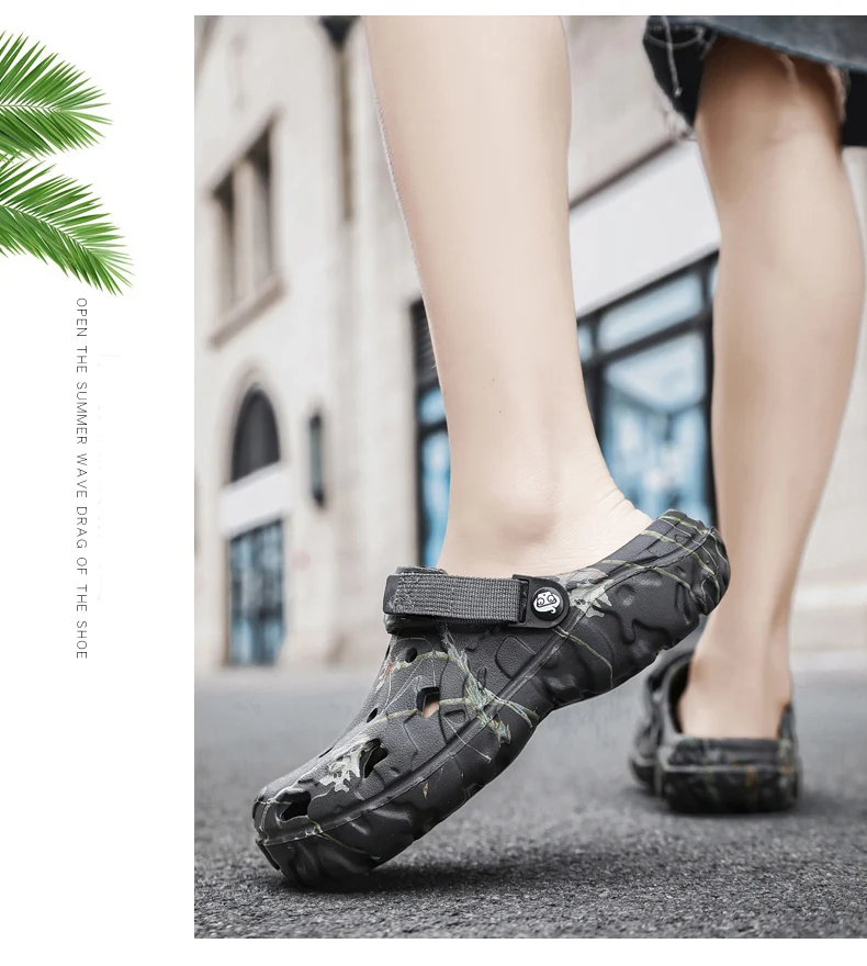 Summer Men's Clogs Sandals Man Home Garden Shoes Comfortable Men Slippers Non-Slip Soft Bottom Flip Flop Sandals Big Size 46 47