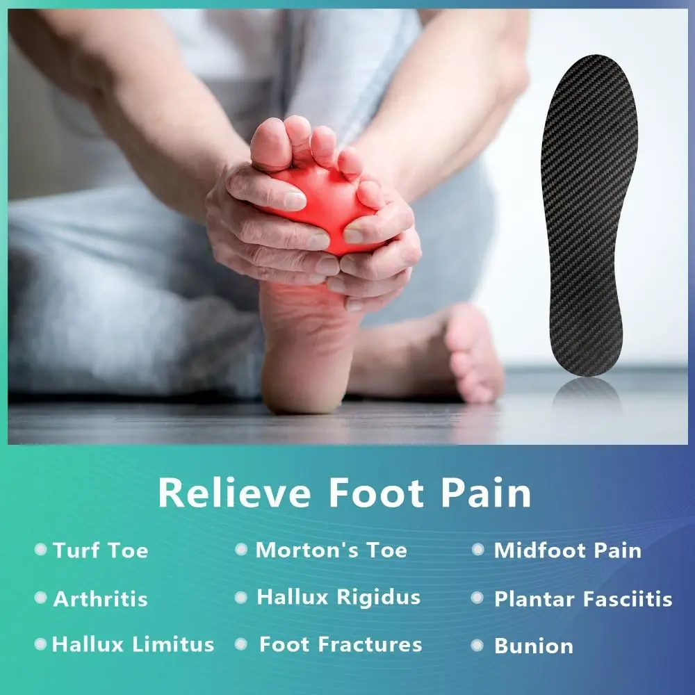 1 Pair Rigid Plate Carbon Fiber Insole Support Insert Carbon Fiber Material Orthotic Shoe Insoles Morton Extension Ultra-Thin