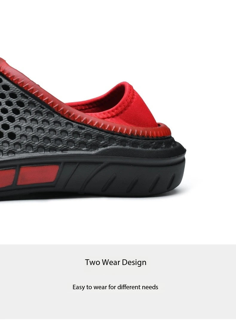 Men's lightweight casual slip-on sandals, non-slip indoor and outdoor beach clogs, simple solid color slip-on shoes