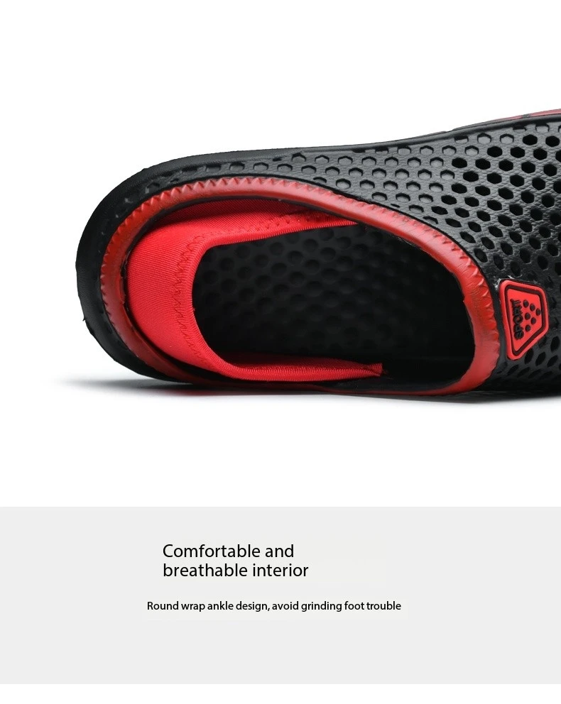 Men's lightweight casual slip-on sandals, non-slip indoor and outdoor beach clogs, simple solid color slip-on shoes