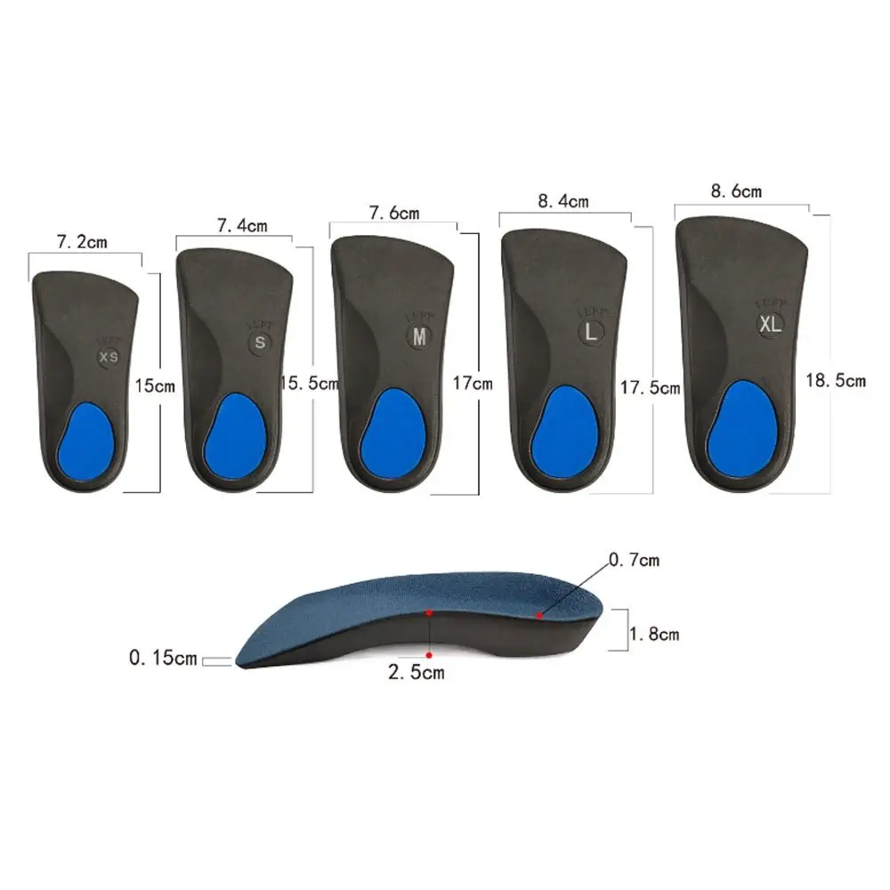 Comfort Plantar Fasciitis Over Pronation Fallen Arches 3/4 insole Orthotic Insoles Shoe Inserts Arch Support