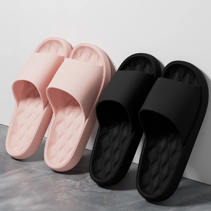 Fashion Men Slippers Summer Flat Lightweight EVA Home Bathroom Home Slippers Comfort Non-slip Couples Indoor Slides Shower Shoes