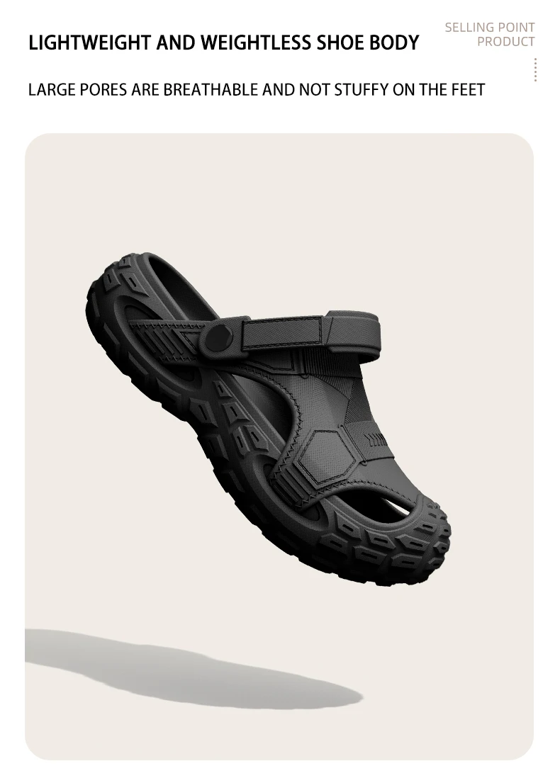 New Men can wear Clog shoes outdoors in summer, which are non slip, breathable, odor proof, and non slip sandals