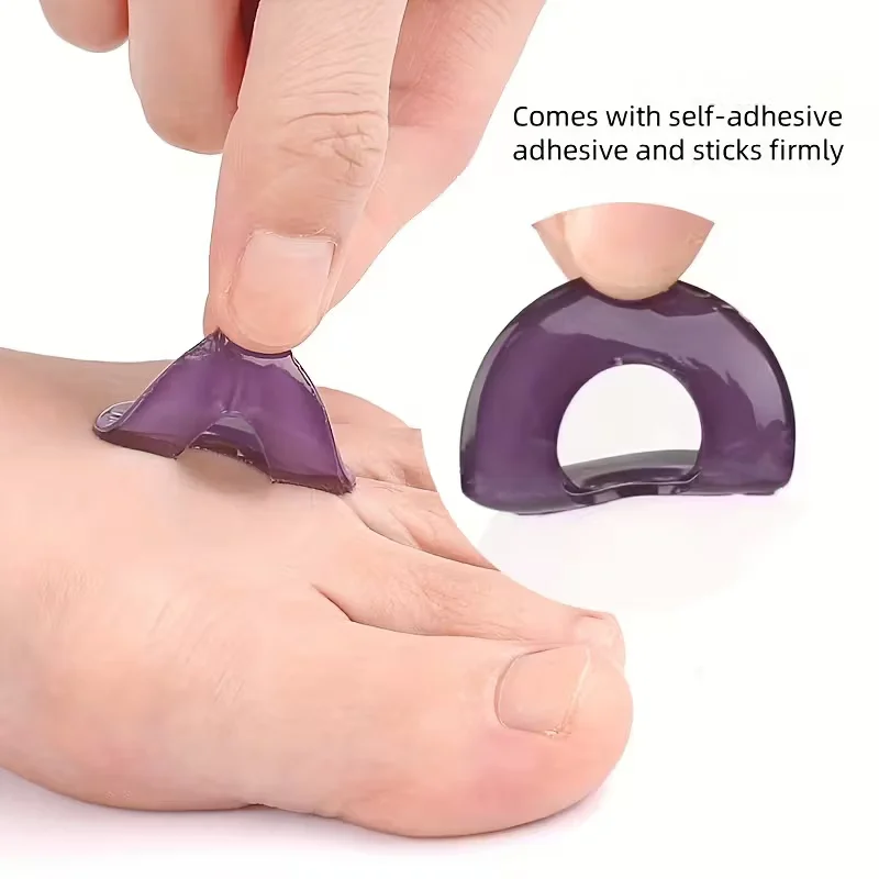 6pcs Self-Adhesive Gel Insoles, Reusable High Heel Cushions for Shock Absorption & Corn/Ball Relief, Purple