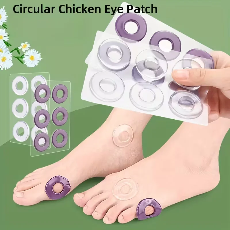 6pcs Self-Adhesive Gel Insoles, Reusable High Heel Cushions for Shock Absorption & Corn/Ball Relief, Purple