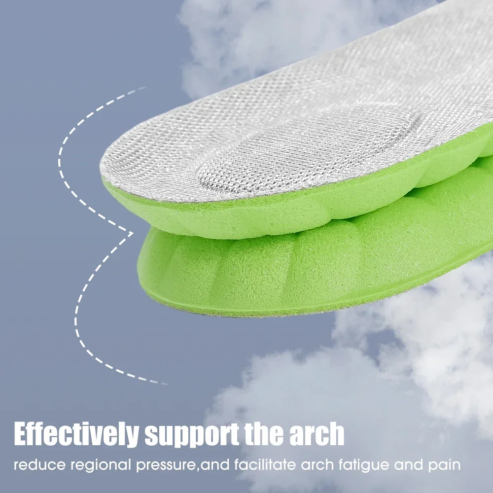 Thick Sports Insoles Both Men and Women Fully Padded with Anti Odor Sweat Absorbing Breathable High Elasticity for Long Standing