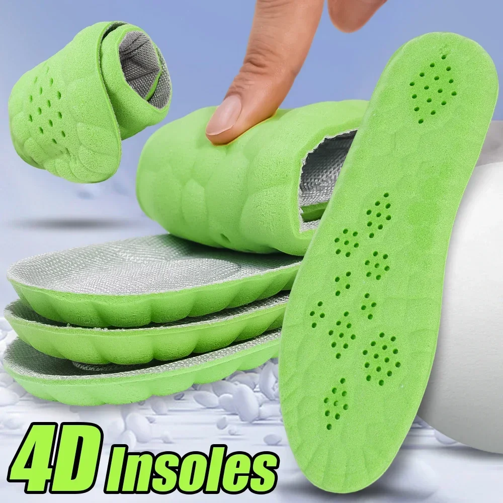 Thick Sports Insoles Both Men and Women Fully Padded with Anti Odor Sweat Absorbing Breathable High Elasticity for Long Standing