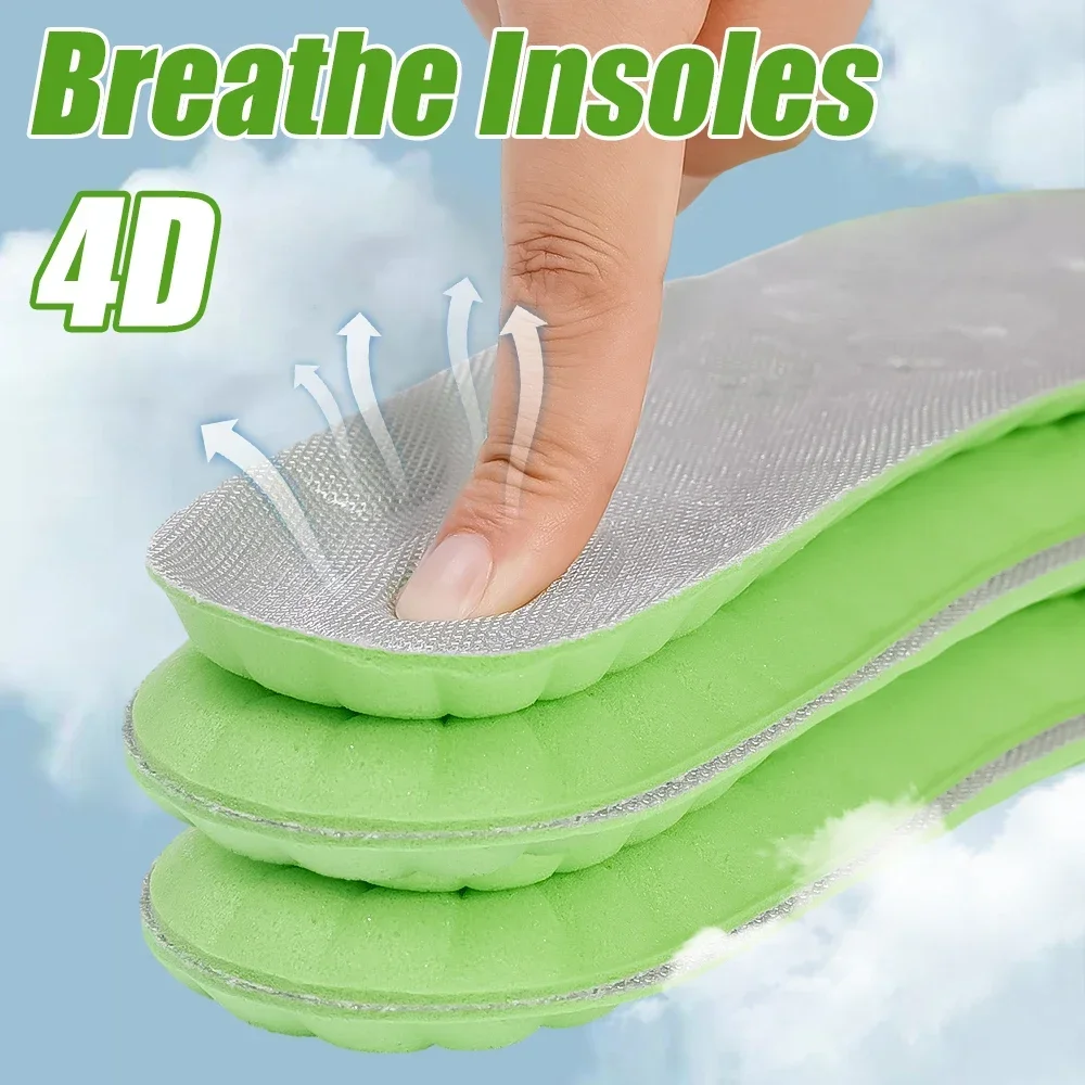 Thick Sports Insoles Both Men and Women Fully Padded with Anti Odor Sweat Absorbing Breathable High Elasticity for Long Standing