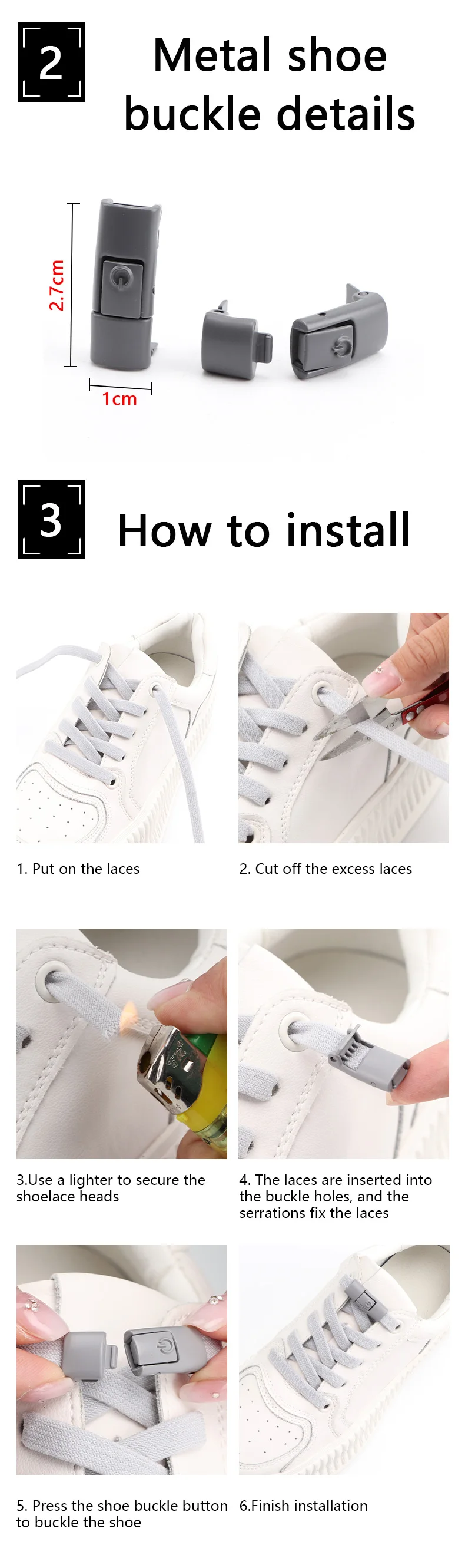 Switches Colorful Metal Buckle No Tie Shoe Laces Press Lock Shoelaces Without Ties Elastic Flat Shoelace Sneaker Kids Adult