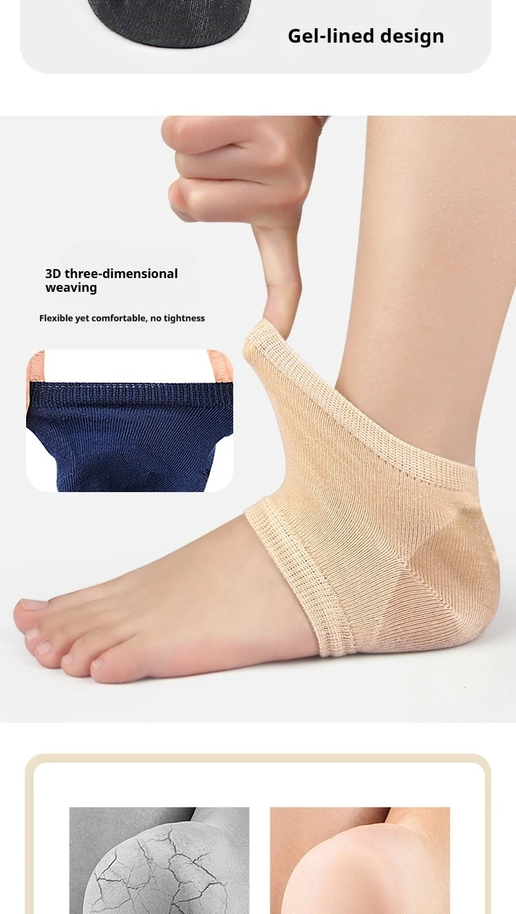 Heel Protectors Gel Heel Protectors Anti Cracked Feet Half Size Socks Unisex Foot Care Pads 2Pcs/4Pcs