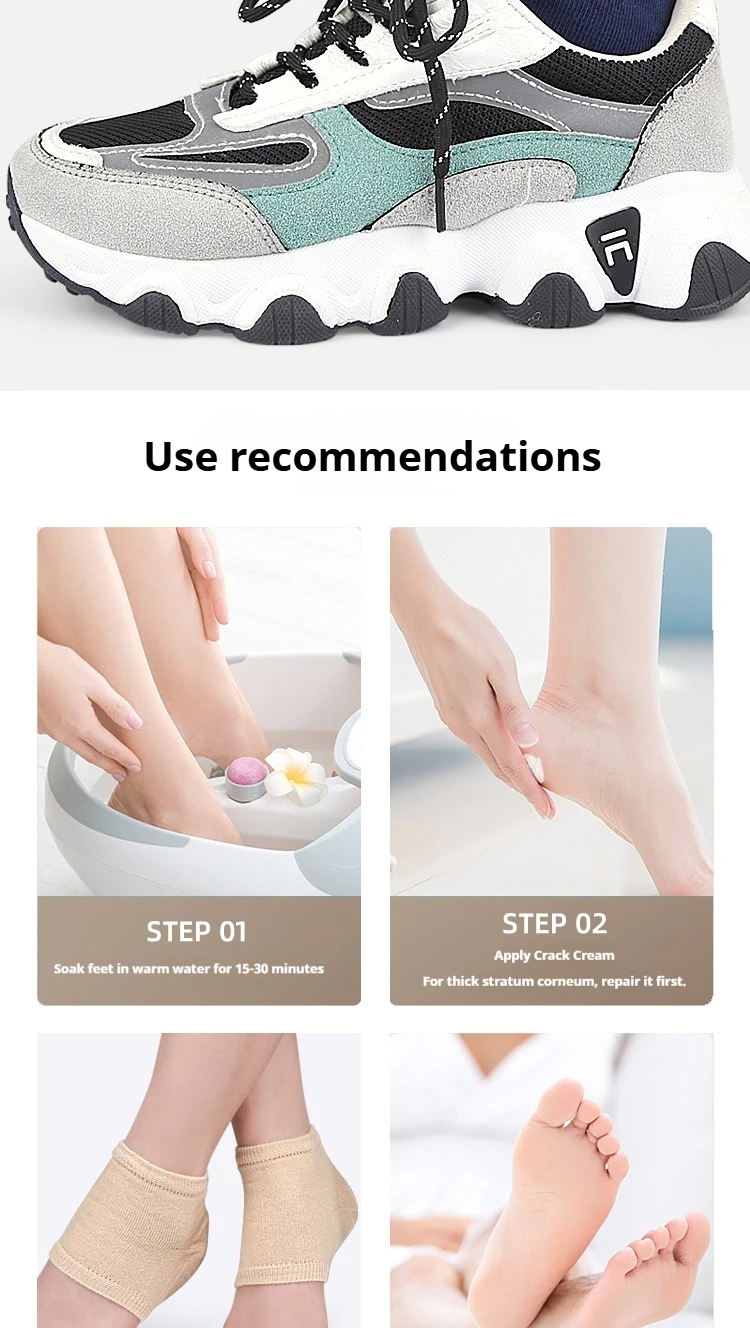 Heel Protectors Gel Heel Protectors Anti Cracked Feet Half Size Socks Unisex Foot Care Pads 2Pcs/4Pcs