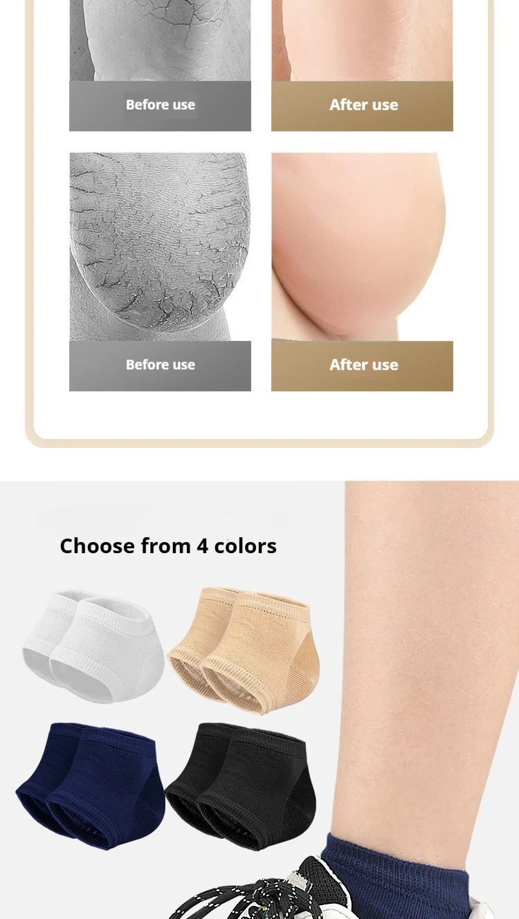 Heel Protectors Gel Heel Protectors Anti Cracked Feet Half Size Socks Unisex Foot Care Pads 2Pcs/4Pcs