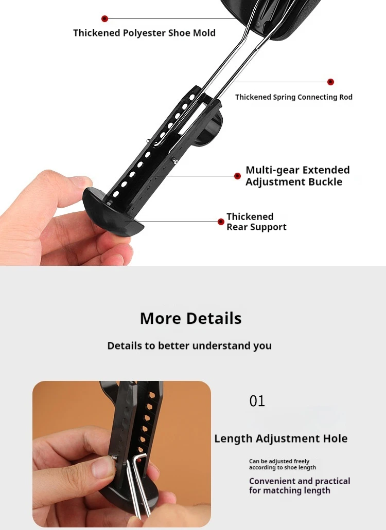 Unisex Shaping Anti Wrinkle Shoe Lasts Scalable Shoe Trees for Anti Deformation Inner Support Shoes Stretcher 1Pair/2Pair