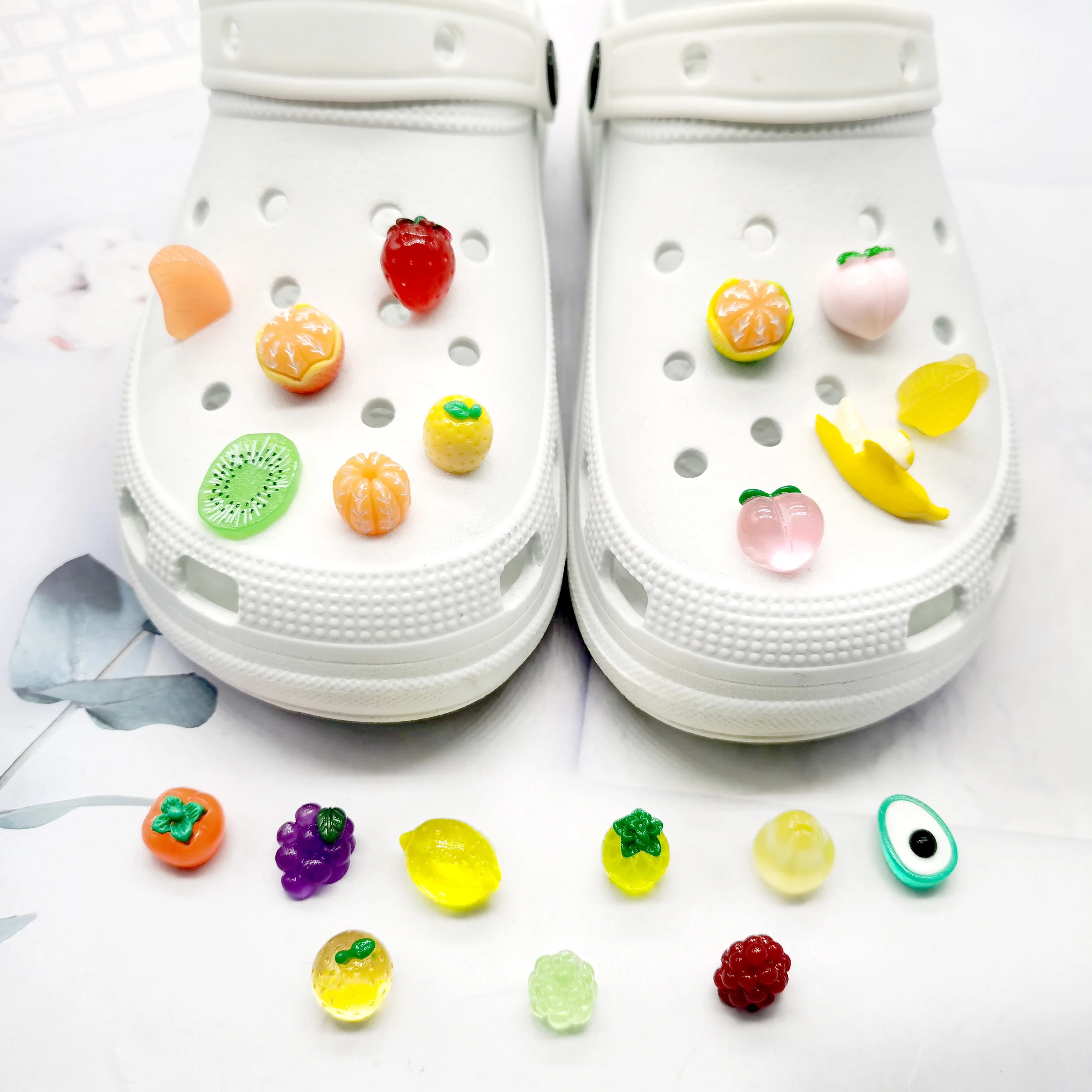 DIY 3D Fruit Tomatoes Shoe Charms Accessories for Clogs Slide Sandals Garden Shoe Decoration Buckle Beach Bag Pins Summer Gifts