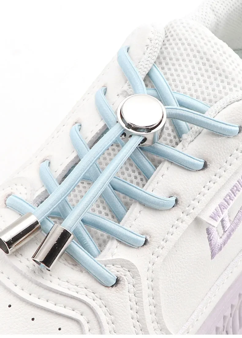 Tieless Elastic Shoe Laces No Tie Shoelaces Round Shoelace Sneakers for Kids and Adult with Strong Lock and Speed Shoestrings