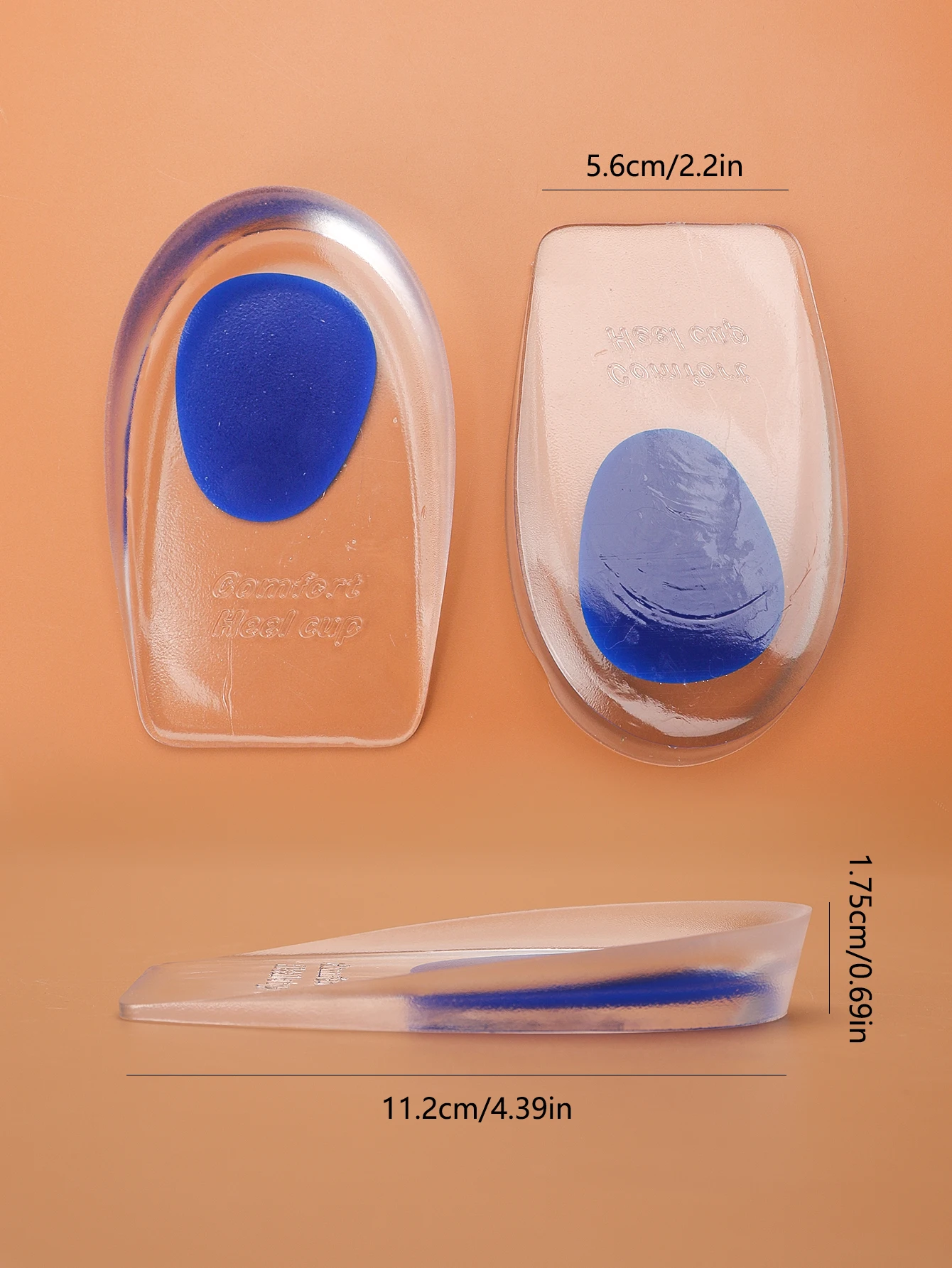 Silicone Insole Heel Pad for Male and Female Bone Spurs to Protect the Heel, Relieve Soft Pain, and Relieve Stress. Heel Pad