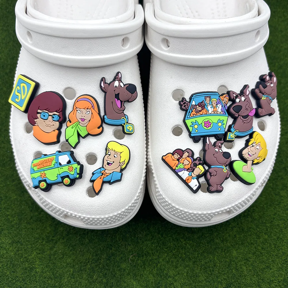 14Pcs Cartoon Dog Series Shoe Charms for Clogs Sandals Decoration Shoes Accessories Buckle for Boys Girl Friends Gift