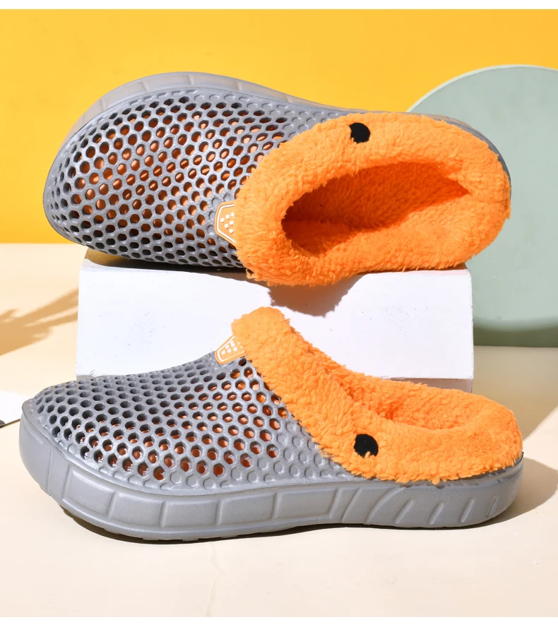 Couple Style Men's and Women's Cotton Slippers Winter Warm Plus Velvet Thickened Clogs Mule Shoes
