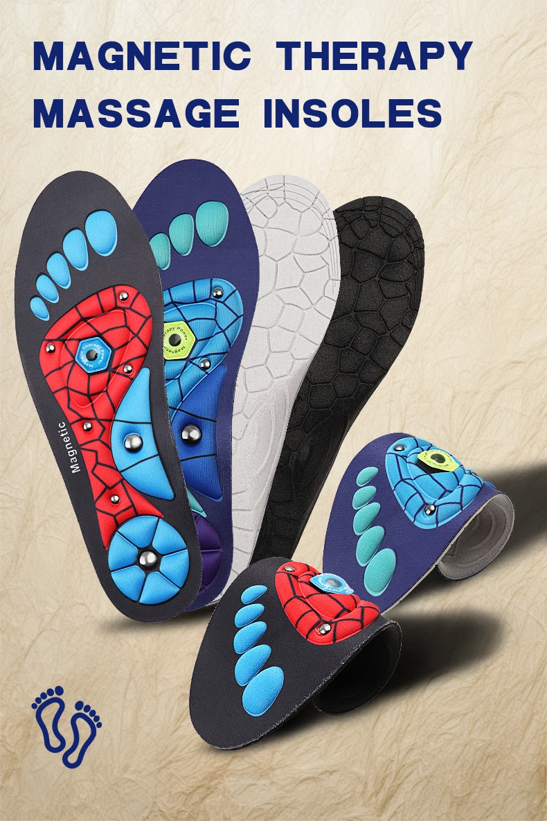 Magnetic Therapy Massage Insoles Men Foot Acupoint Massage Insoles Arch Support Orthopedic Insole Comfort Shoe Pads 1Pair/2Pair