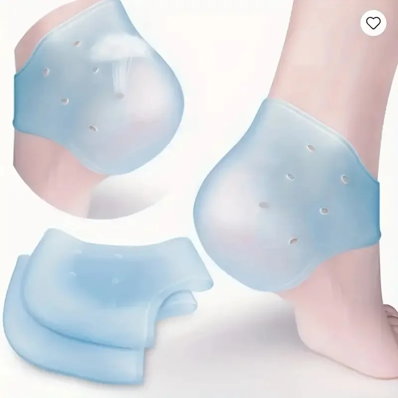 Washable Blue Silicone Heel Protectors | Unisex for Day & Night Care | Breathable & Long-Lasting Comfort