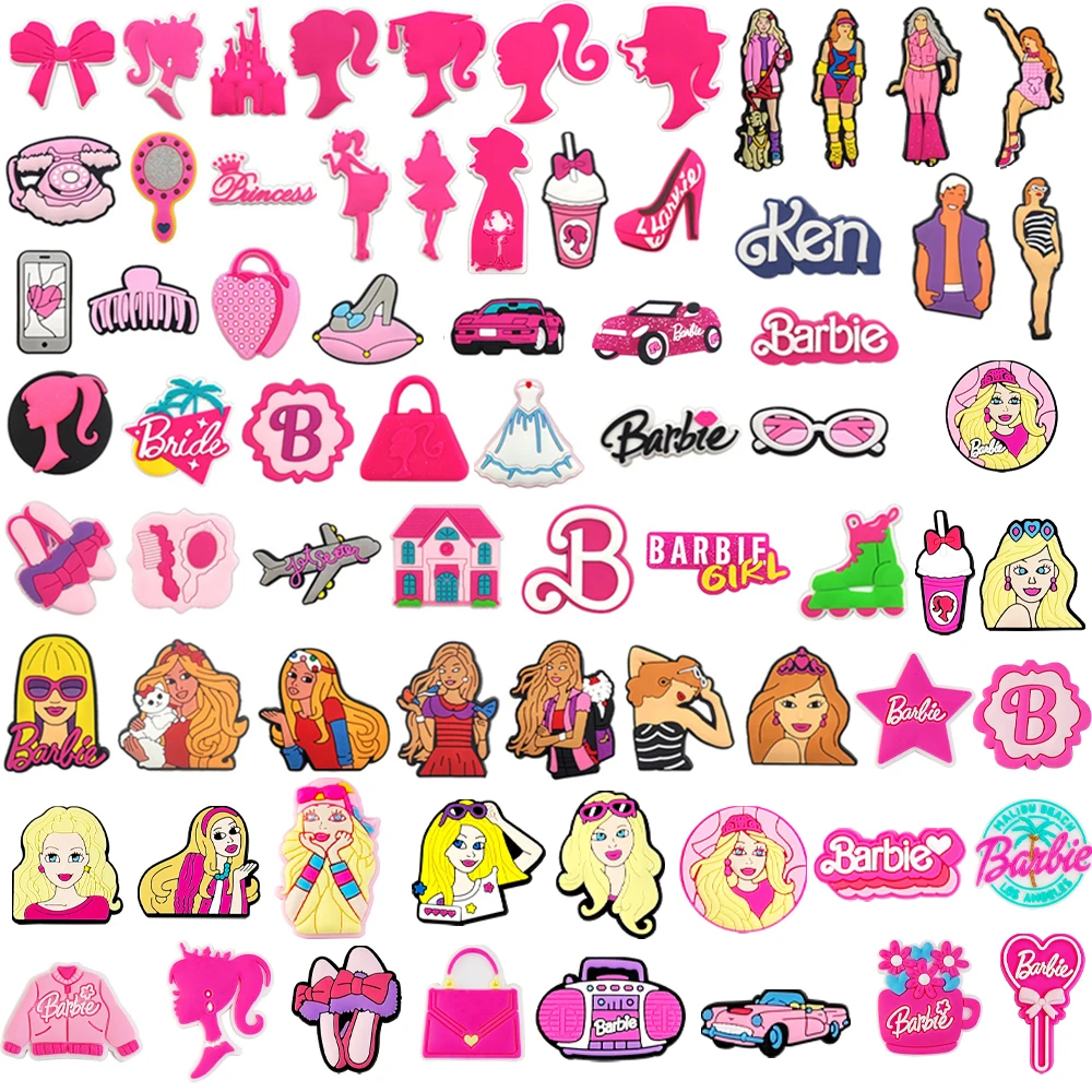 17/50pcs Mixed Girls Cartoon Series for Shoe Charms Accessories for Classic Clog Shoe Decoration Fit Wristband Kids Gifts
