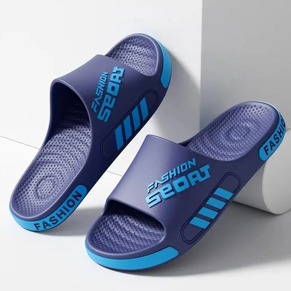 Men Sport Slippers EVA Lightweight Non‑Slip Beach Shower Slipper Unisex Casual Open Toe Sandals For Bathroom Outdoor