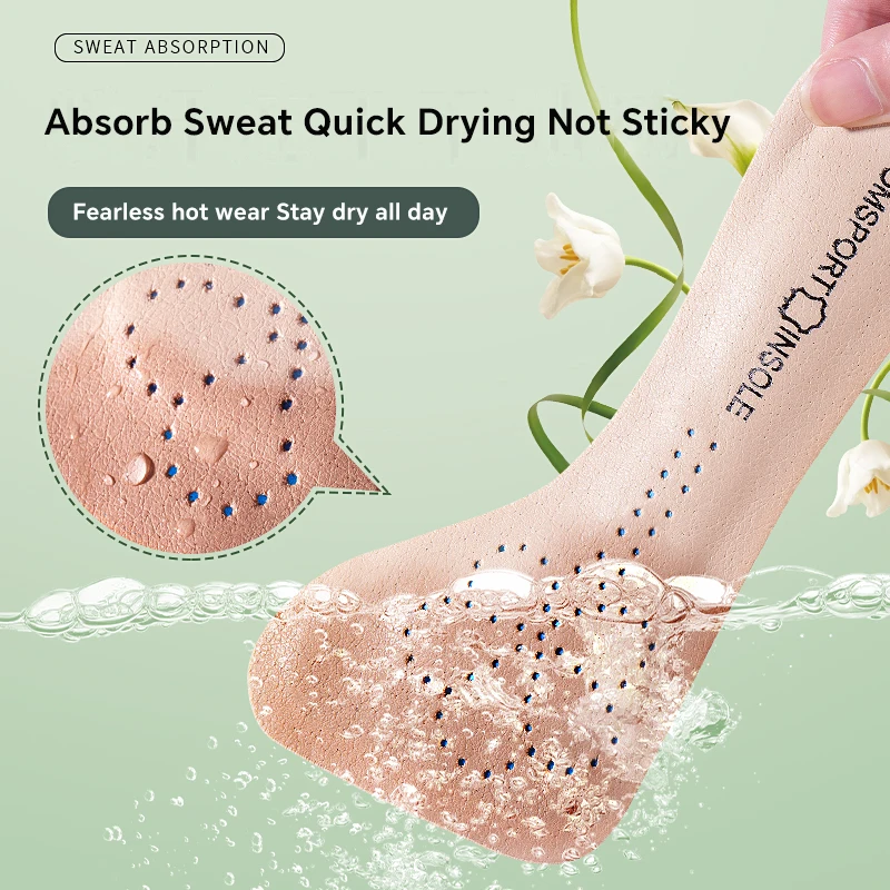 Leather Self-adhesive Insoles for Women High-heels Sandals Anti Slip Breathable and Sweat-absorbent Shoe Pad Adhesive Stickers