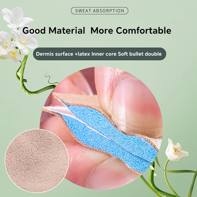 Leather Self-adhesive Insoles for Women High-heels Sandals Anti Slip Breathable and Sweat-absorbent Shoe Pad Adhesive Stickers