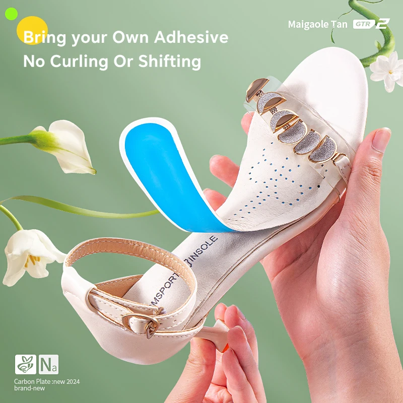 Leather Self-adhesive Insoles for Women High-heels Sandals Anti Slip Breathable and Sweat-absorbent Shoe Pad Adhesive Stickers