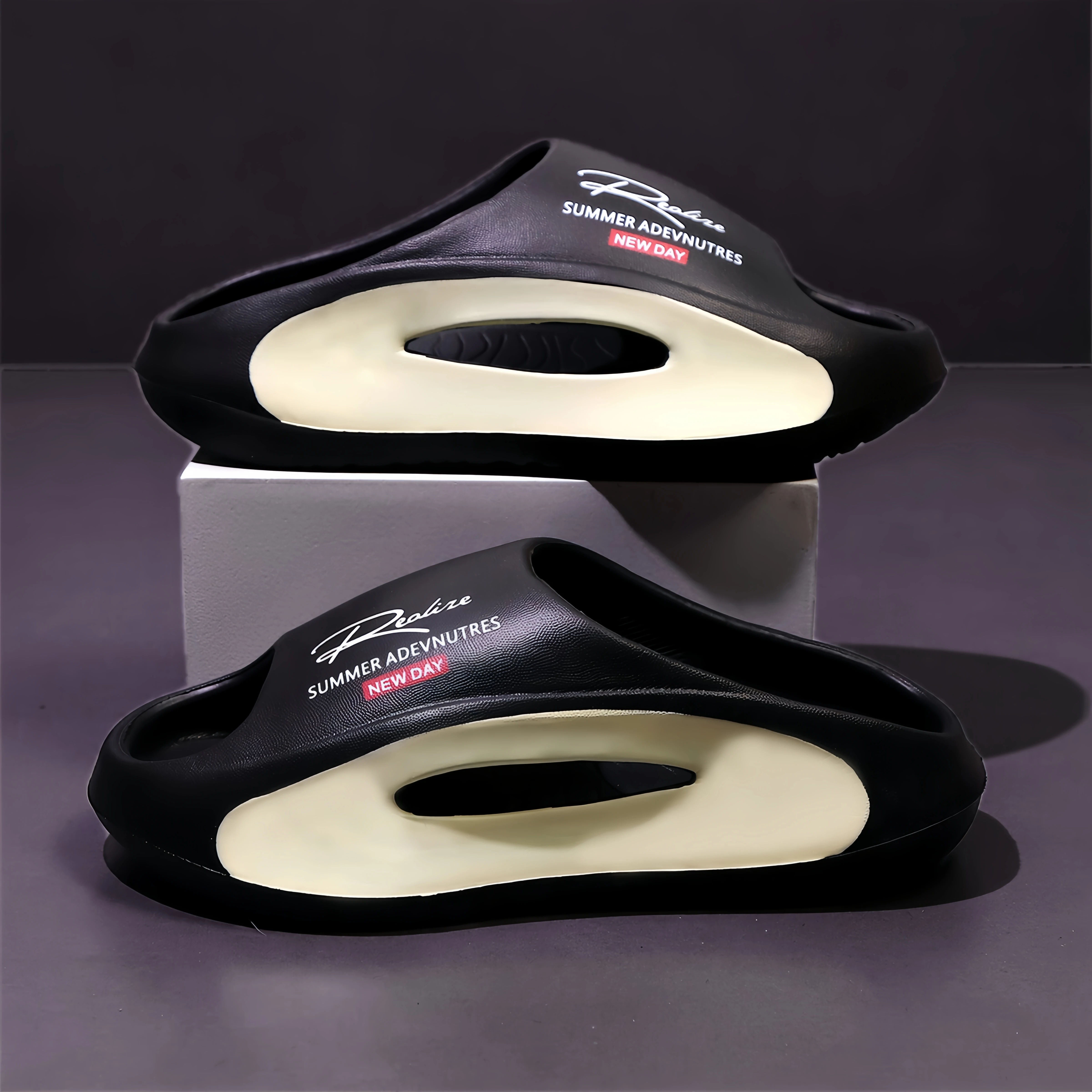 Men'S Casual Slip-On Sandals - Lightweight EVA Material, Open Toe Design, All-Season Comfort for Casual Attire, Strappy Sandal