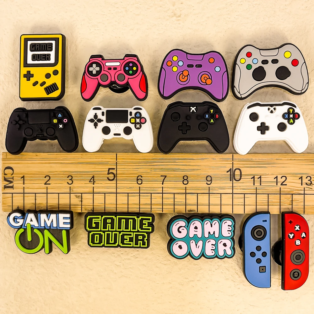 1-13pcs Shoe Charms Game Console Gamepad Shoe Decorations Pins for Men Boy Favor Gifts Clog Accessories Clog Buckle Fit Sandals