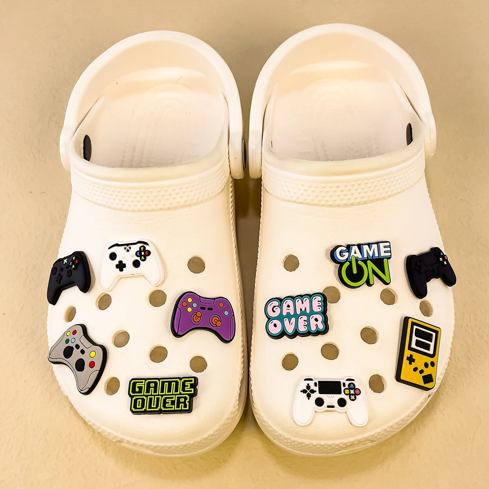 1-13pcs Shoe Charms Game Console Gamepad Shoe Decorations Pins for Men Boy Favor Gifts Clog Accessories Clog Buckle Fit Sandals