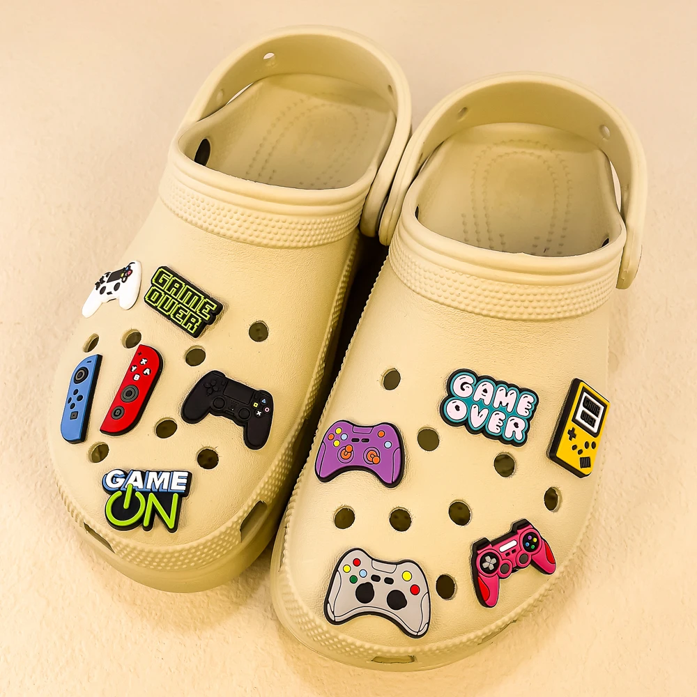 1-13pcs Shoe Charms Game Console Gamepad Shoe Decorations Pins for Men Boy Favor Gifts Clog Accessories Clog Buckle Fit Sandals