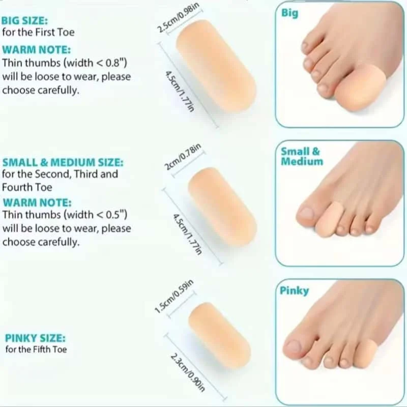 2 Breathable Silicone Toe Caps, Specifically Designed for Big Toes - Reduces Calluses and Blisters, Durable and Comfortable, Suitable for Walking, Toe-Friendly, Comfortable Fit, Slip-On Design