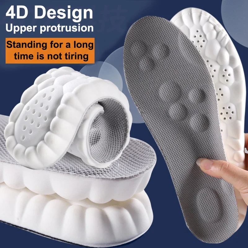 Insoles High Elasticity Latex Sport Soft Shoe Pads Arch Support Orthotic Insoles Breathable Deodorant Shock Absorption Cushion