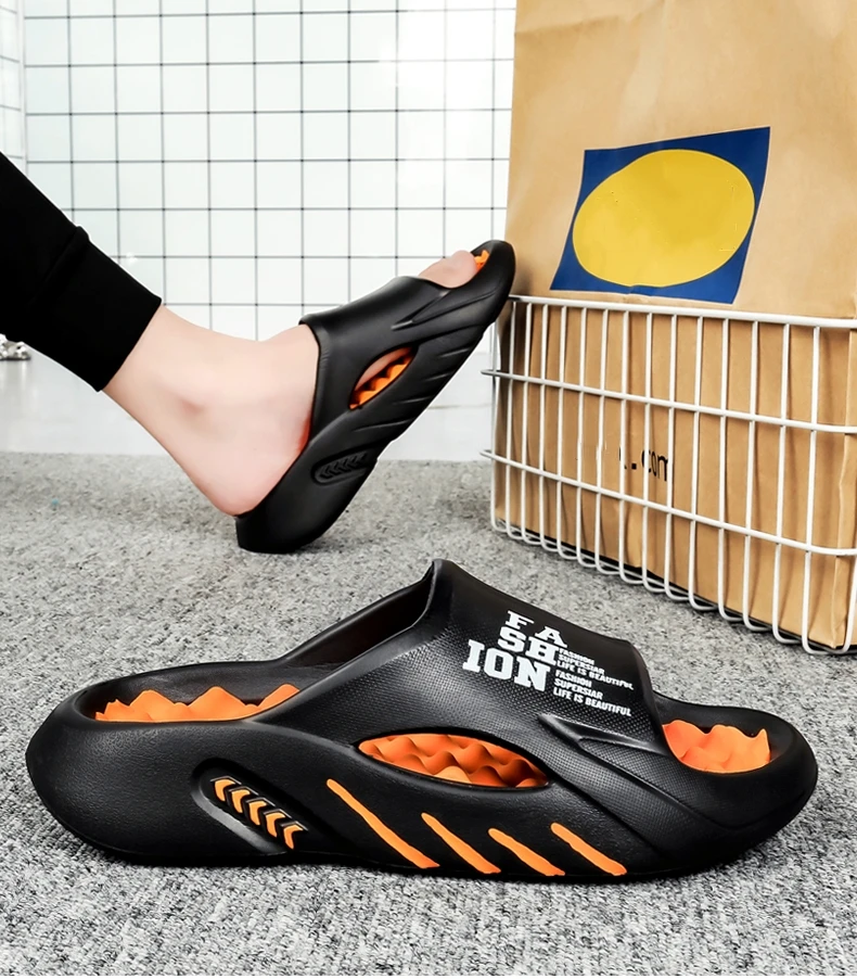 Summer Men Massage Slippers Indoor Outdoor Sandals Beach Casual Shoes Soft Sole Slides Men Flip-flops Men's Sandals Big Size 47