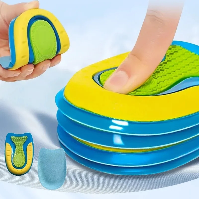 Silicone Gel Insoles for Heel Spurs Fascitis Plantar Pain Relief Inserts Heel Cup Cushion Height Increase Shoe Insoles
