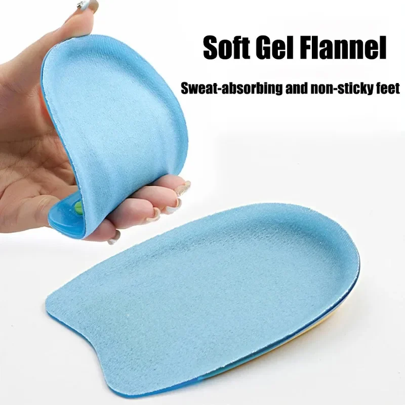 Silicone Gel Insoles for Heel Spurs Fascitis Plantar Pain Relief Inserts Heel Cup Cushion Height Increase Shoe Insoles